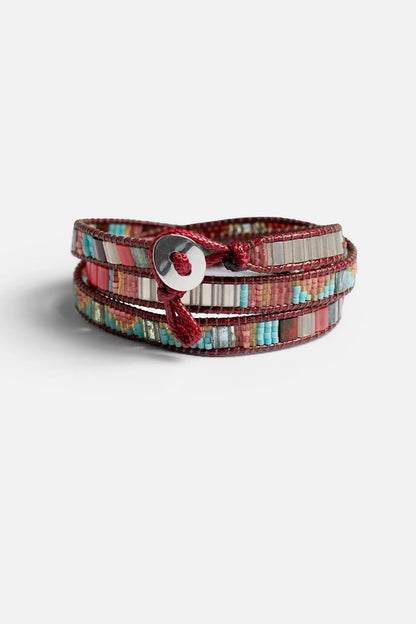 Johnny Was SANTA FE BURGUNDY WRAP BRACELET