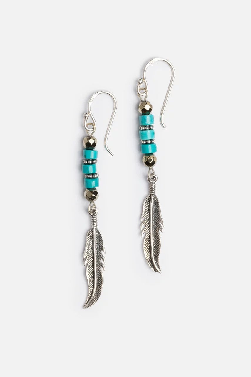 Johnny Was SEA FEATHERS DANGLE EARRINGS