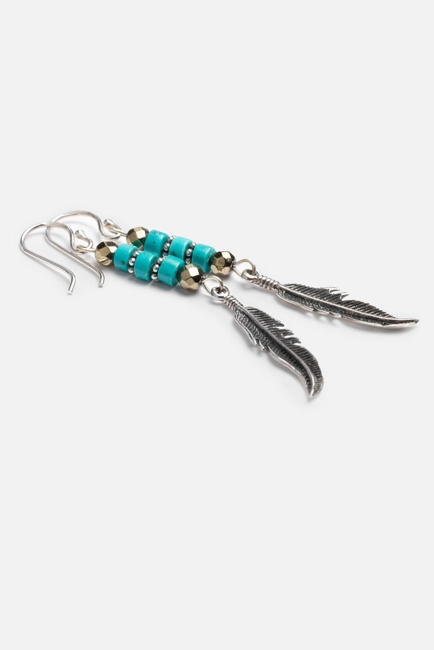Johnny Was SEA FEATHERS DANGLE EARRINGS