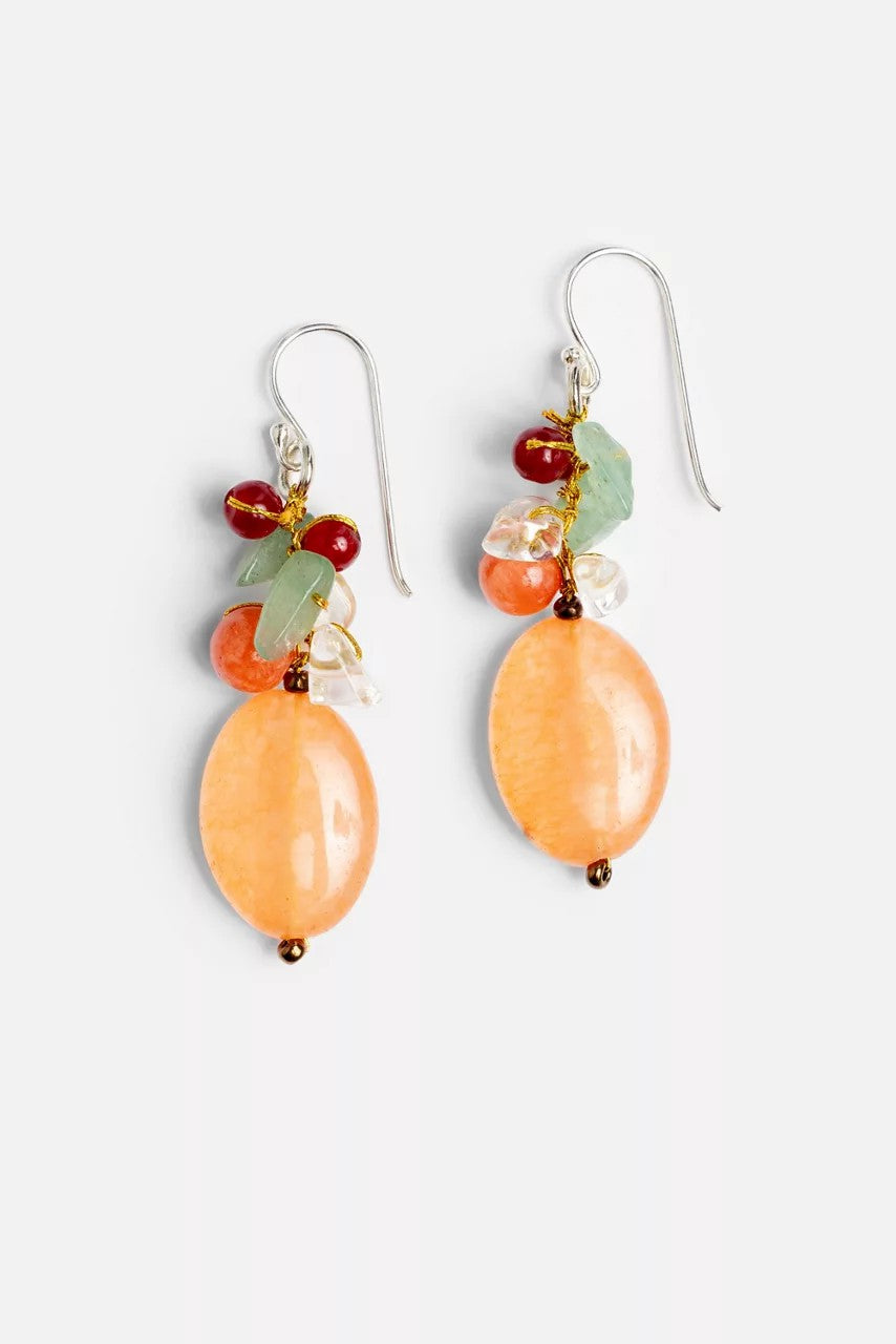 Johnny Was EXOTIC ORANGE CLUSTER EARRINGS
