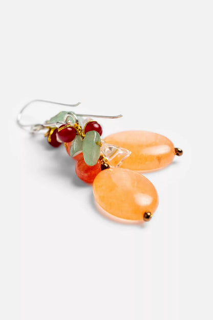 Johnny Was EXOTIC ORANGE CLUSTER EARRINGS