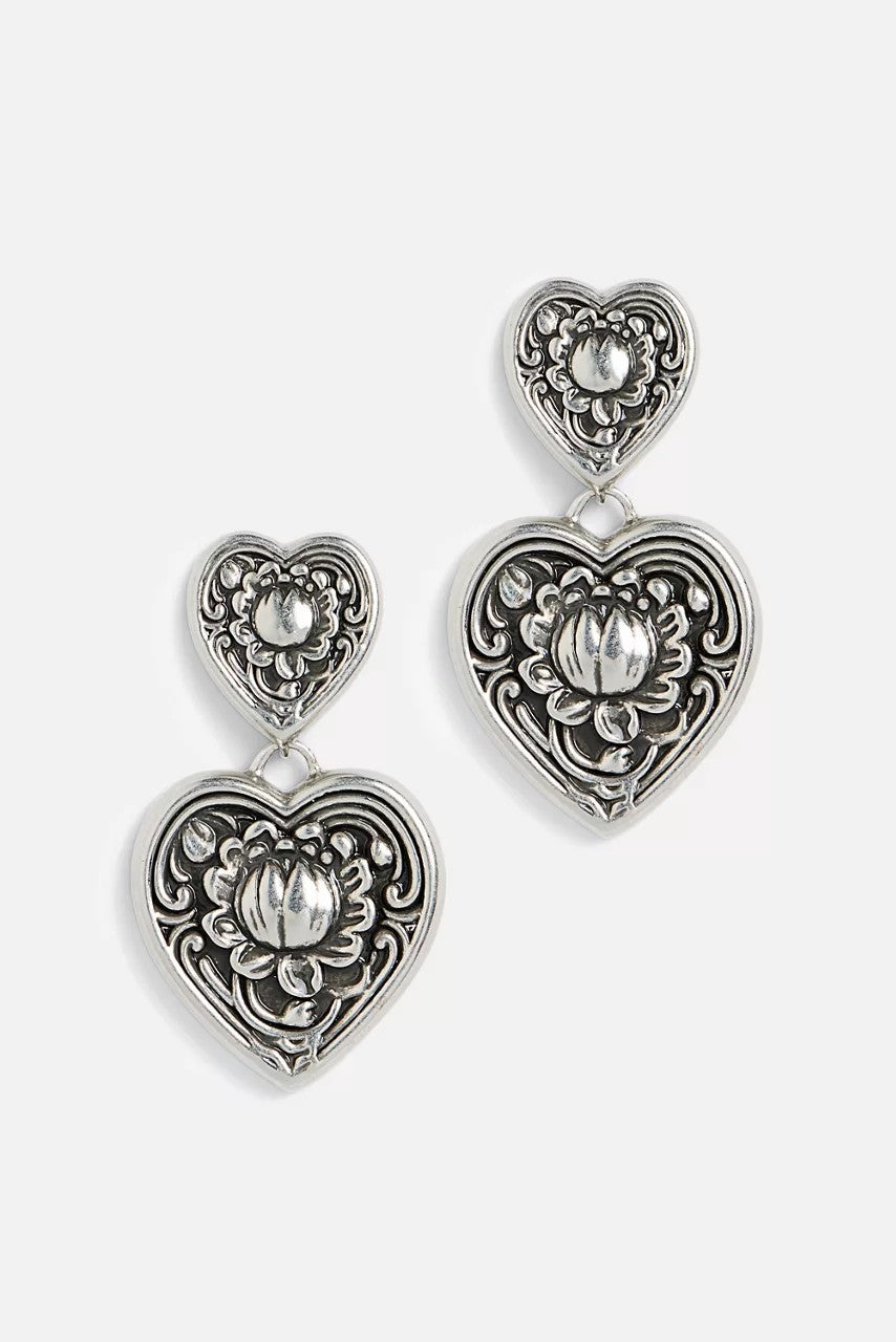 Johnny Was ANTIQUE HEART DROP EARRINGS