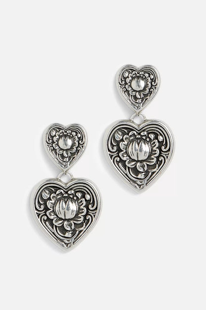 Johnny Was ANTIQUE HEART DROP EARRINGS
