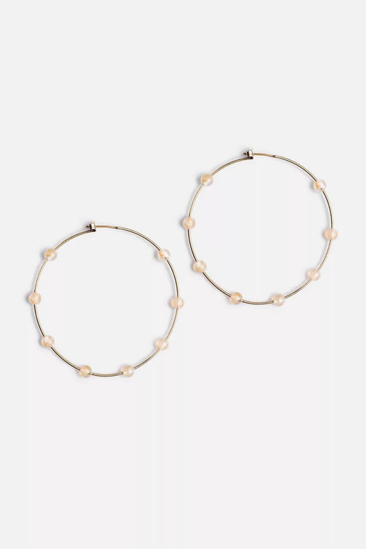 Johnny Was SEMI PRECIOUS HOOP EARRINGS