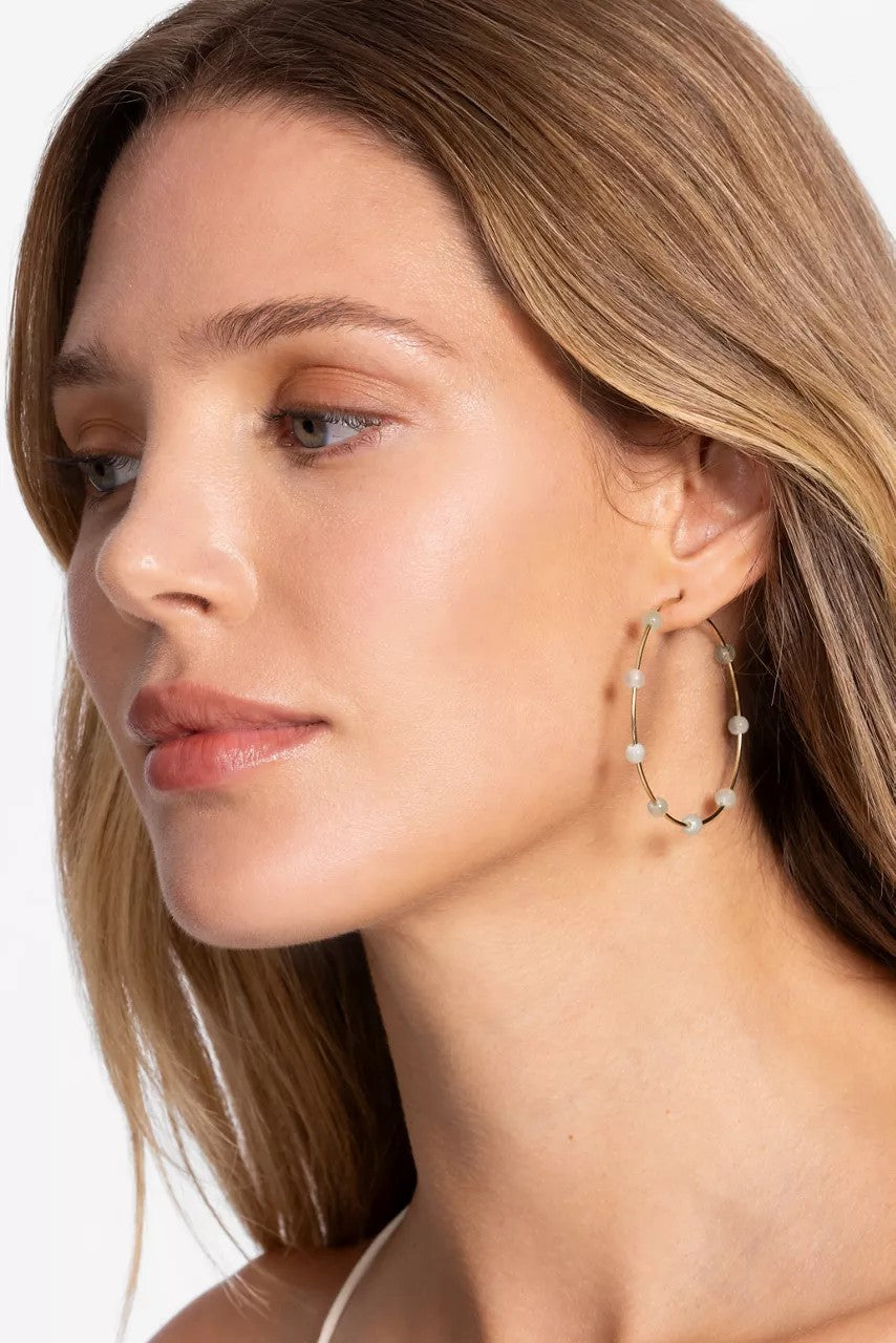 Johnny Was SEMI PRECIOUS HOOP EARRINGS