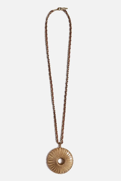 Johnny Was CRYSTAL PENDANT SUEDE CHAIN NECKLACE