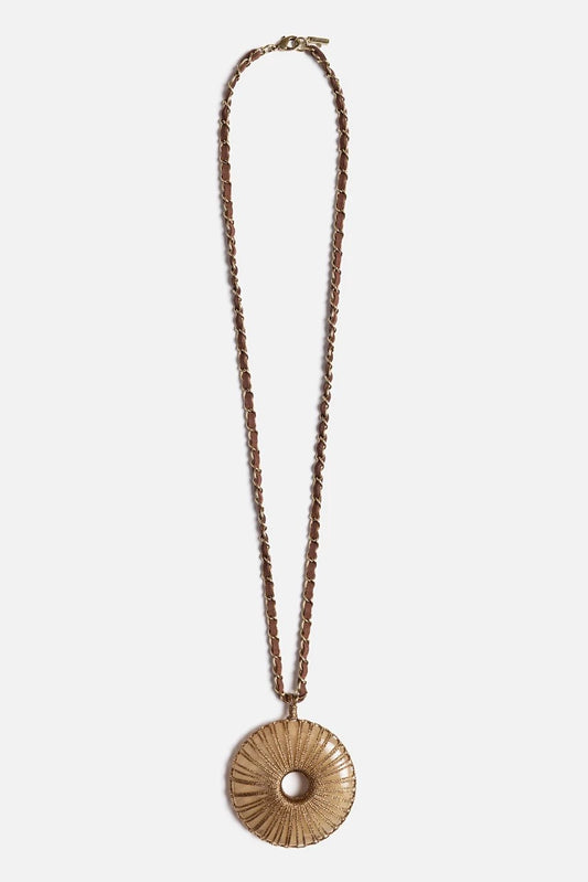 Johnny Was CRYSTAL PENDANT SUEDE CHAIN NECKLACE