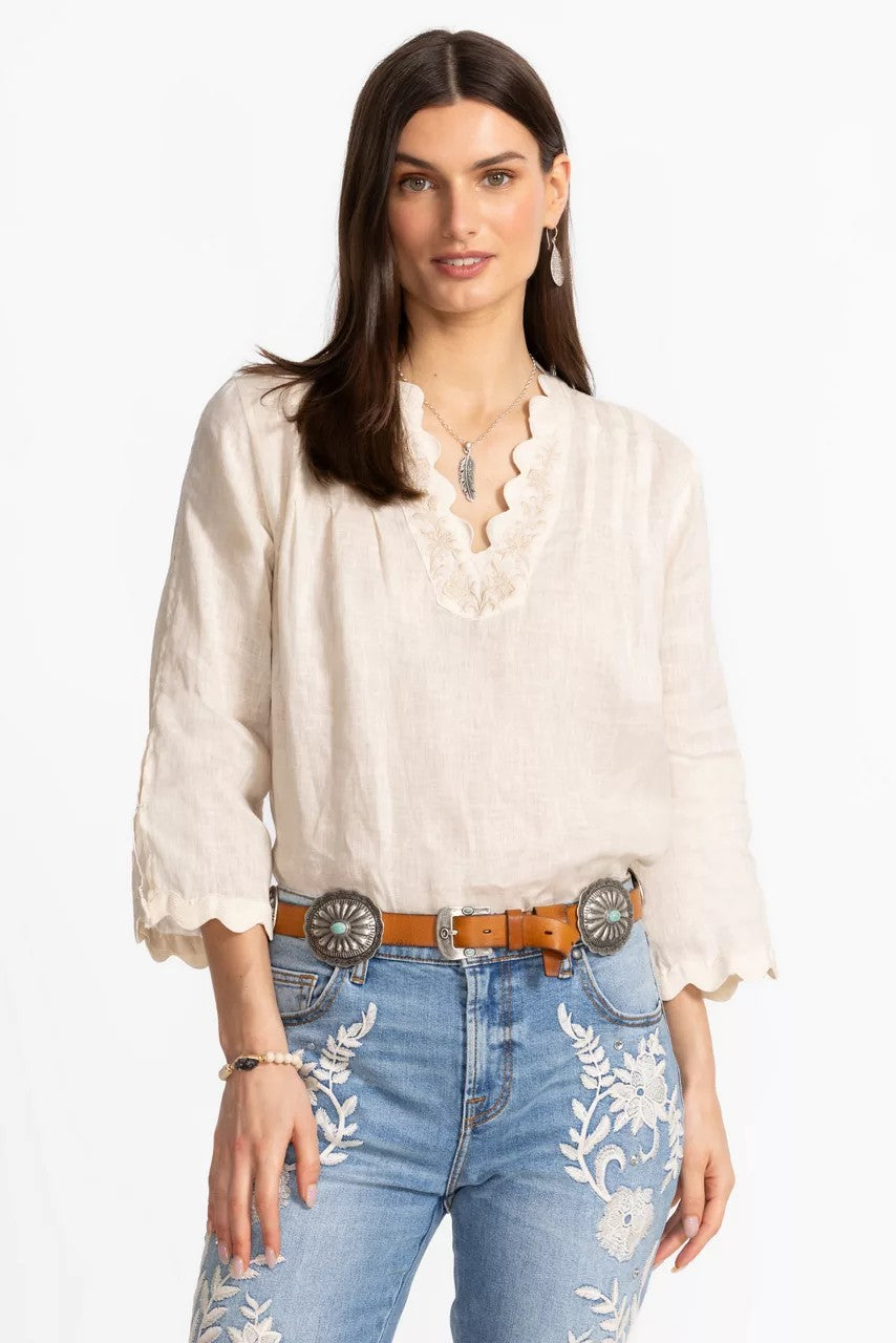 Johnny Was PETALO ITALIAN LEATHER CONCH BELT
