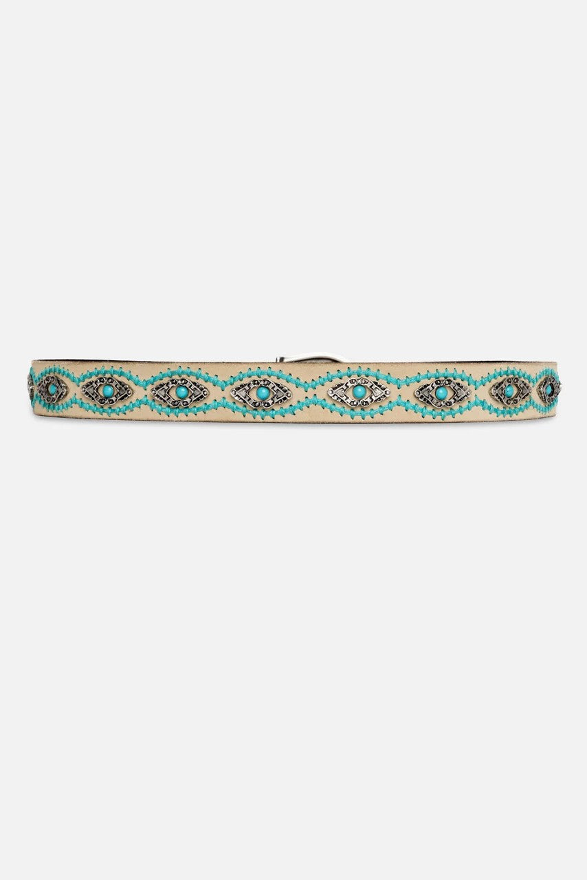 Johnny Was ORNATA TURQUOISE ITALIAN SUEDE BELT