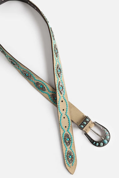 Johnny Was ORNATA TURQUOISE ITALIAN SUEDE BELT