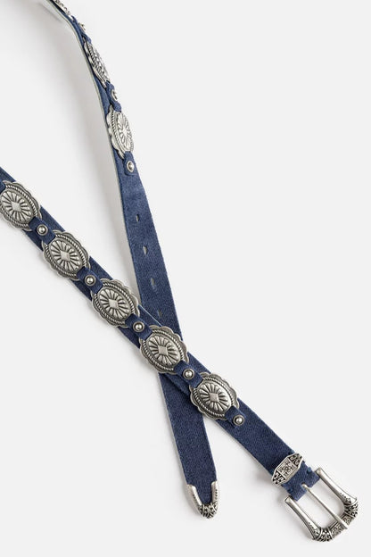 Johnny Was DENIM ITALIAN SUEDE CONCH BELT