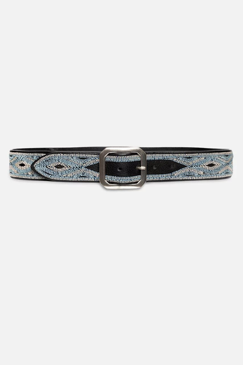Johnny Was CUCIRE EMBROIDERED ITALIAN LEATHER BELT