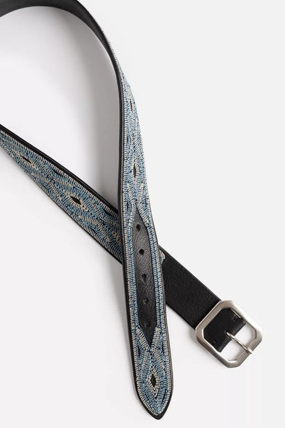Johnny Was CUCIRE EMBROIDERED ITALIAN LEATHER BELT