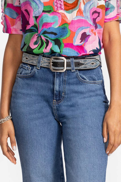 Johnny Was CUCIRE EMBROIDERED ITALIAN LEATHER BELT