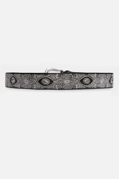 Johnny Was PIZZO EMBROIDERED ITALIAN LEATHER BELT