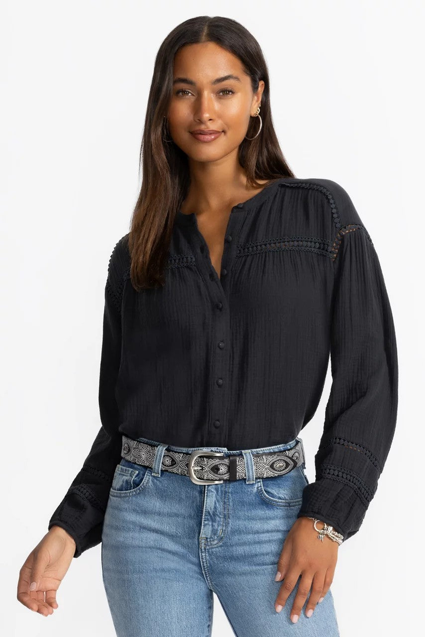 Johnny Was PIZZO EMBROIDERED ITALIAN LEATHER BELT