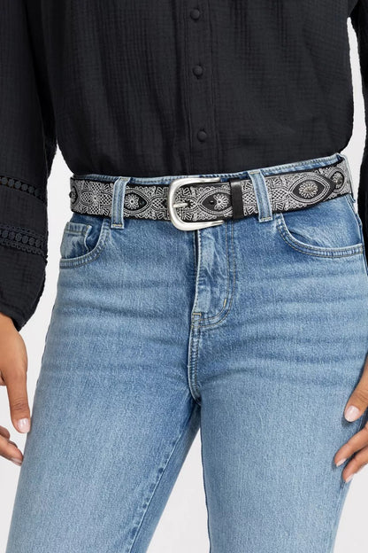 Johnny Was PIZZO EMBROIDERED ITALIAN LEATHER BELT
