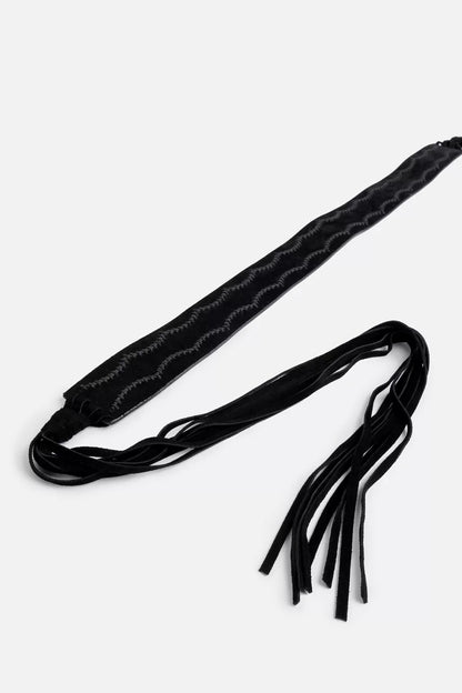 Johnny Was PETTINE ITALIAN SUEDE TASSEL BELT
