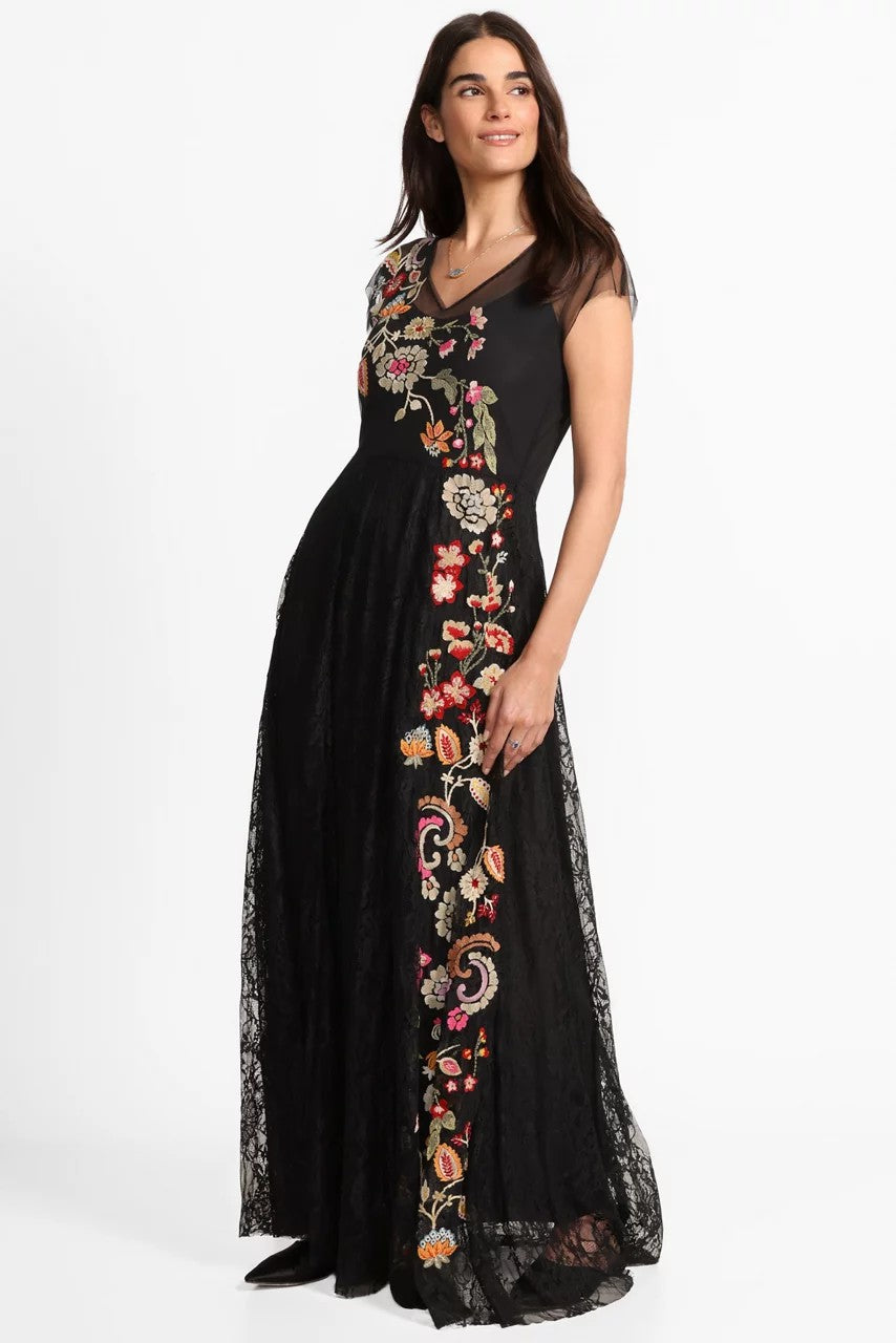 Johnny Was MERTINA EMBROIDERED MESH DRESS