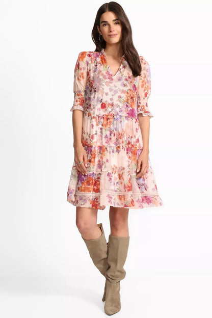 Johnny Was ABBEY TIERED MINI DRESS