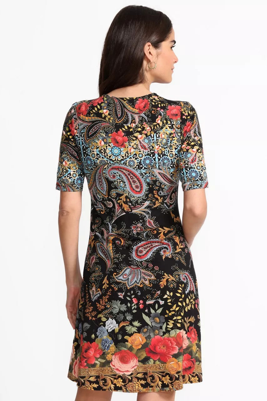 Johnny Was THE JANIE FAVORITE ELBOW SLEEVE MOCK NECK DRESS