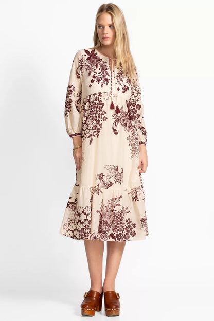 Johnny Was TIERED BISHOP SLEEVE DRESS