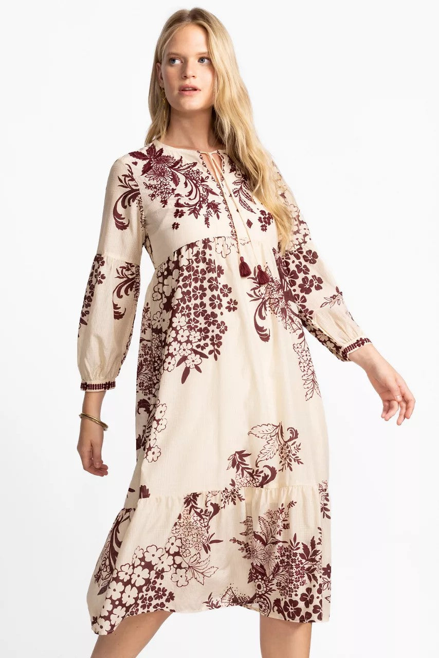 Johnny Was TIERED BISHOP SLEEVE DRESS