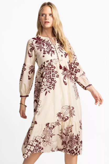 Johnny Was TIERED BISHOP SLEEVE DRESS