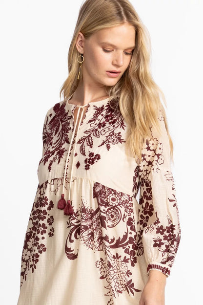 Johnny Was TIERED BISHOP SLEEVE DRESS