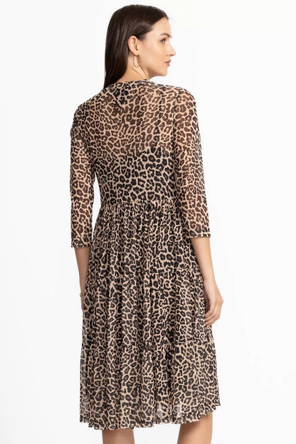 Johnny Was 3/4 SLEEVE MESH TIERED DRESS