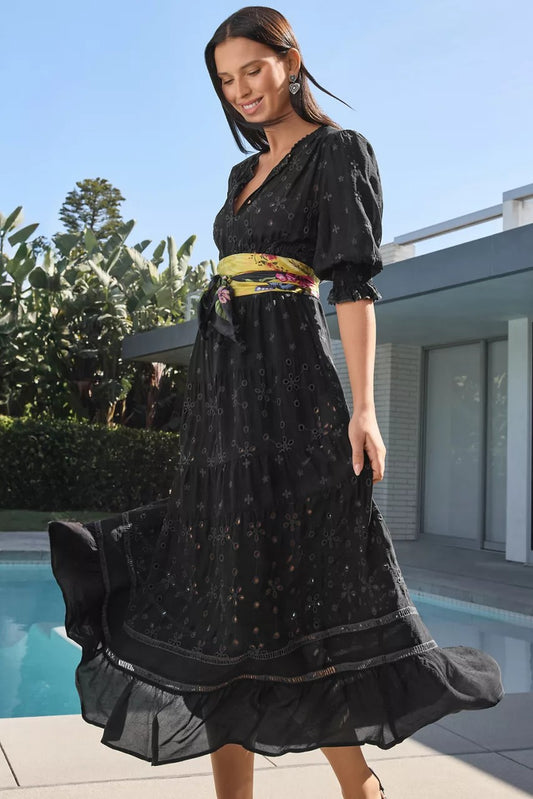 Johnny Was DAPHNE EMBROIDERED MAXI DRESS