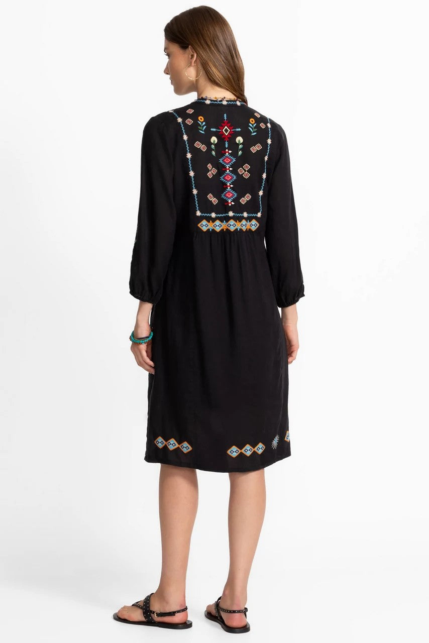 Johnny Was BUTTON FRONT YOKE DRESS