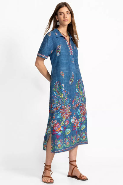 Johnny Was HENLEY COLLARED DRESS