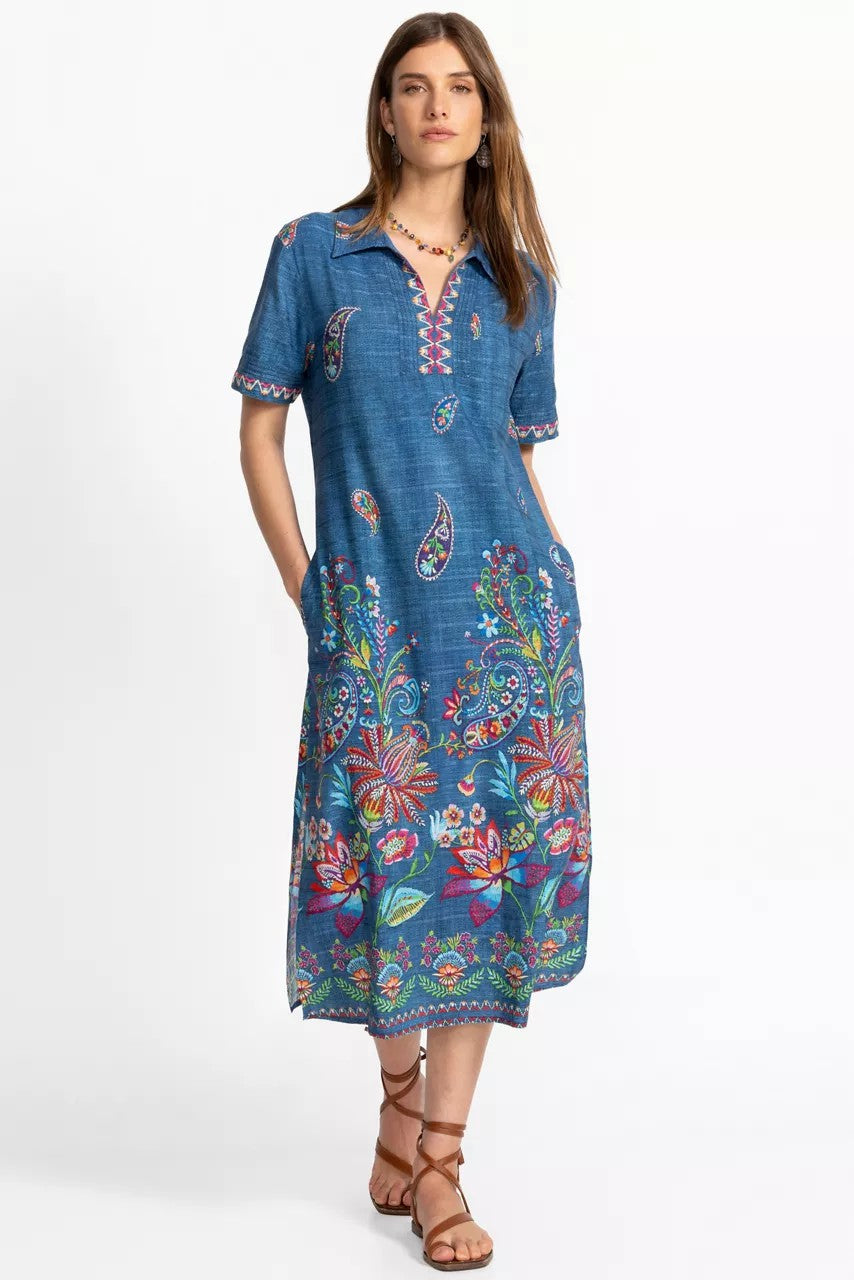 Johnny Was HENLEY COLLARED DRESS