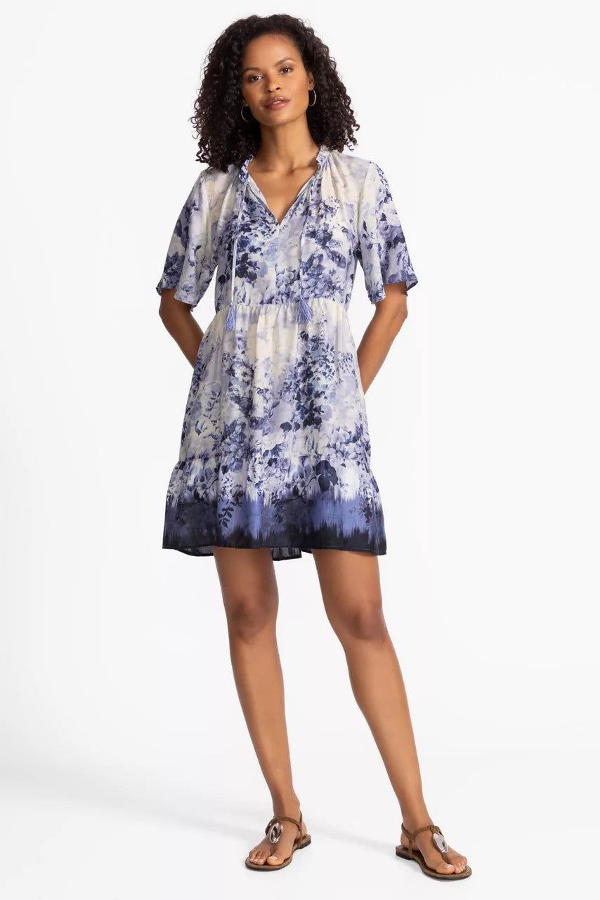 Johnny Was FLUTTER SLEEVE TIERED DRESS