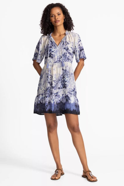 Johnny Was FLUTTER SLEEVE TIERED DRESS