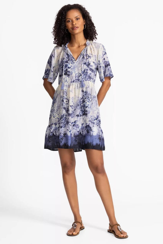 Johnny Was FLUTTER SLEEVE TIERED DRESS