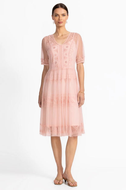 Johnny Was MEZZA BEADED MESH DRESS