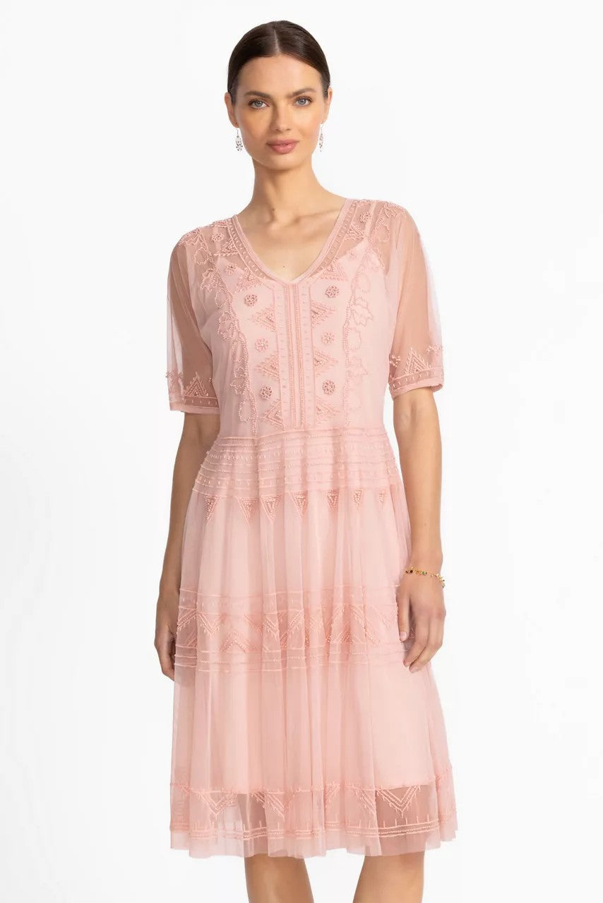 Johnny Was MEZZA BEADED MESH DRESS