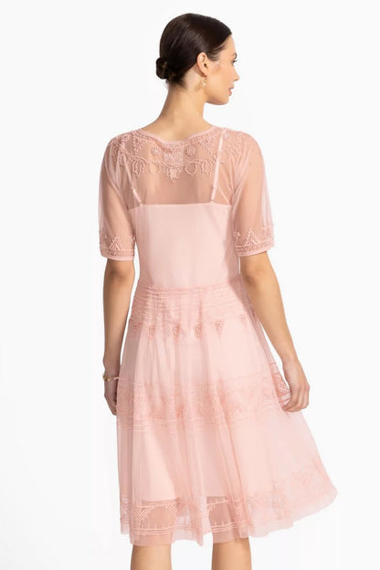 Johnny Was MEZZA BEADED MESH DRESS
