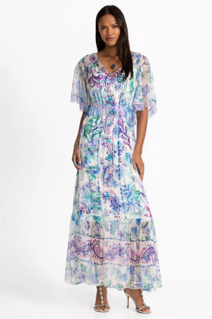 Johnny Was ANNAMARIE FLUTTER MAXI DRESS