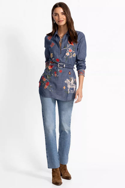 Johnny Was ZIPUP SHIRT TUNIC