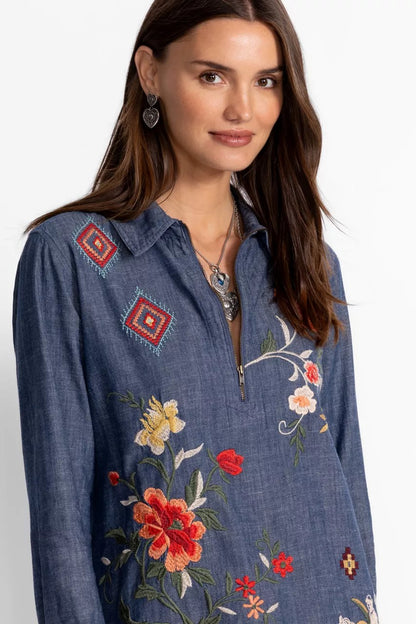 Johnny Was ZIPUP SHIRT TUNIC
