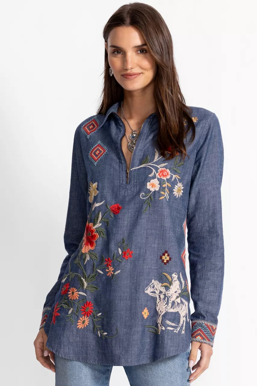 Johnny Was ZIPUP SHIRT TUNIC