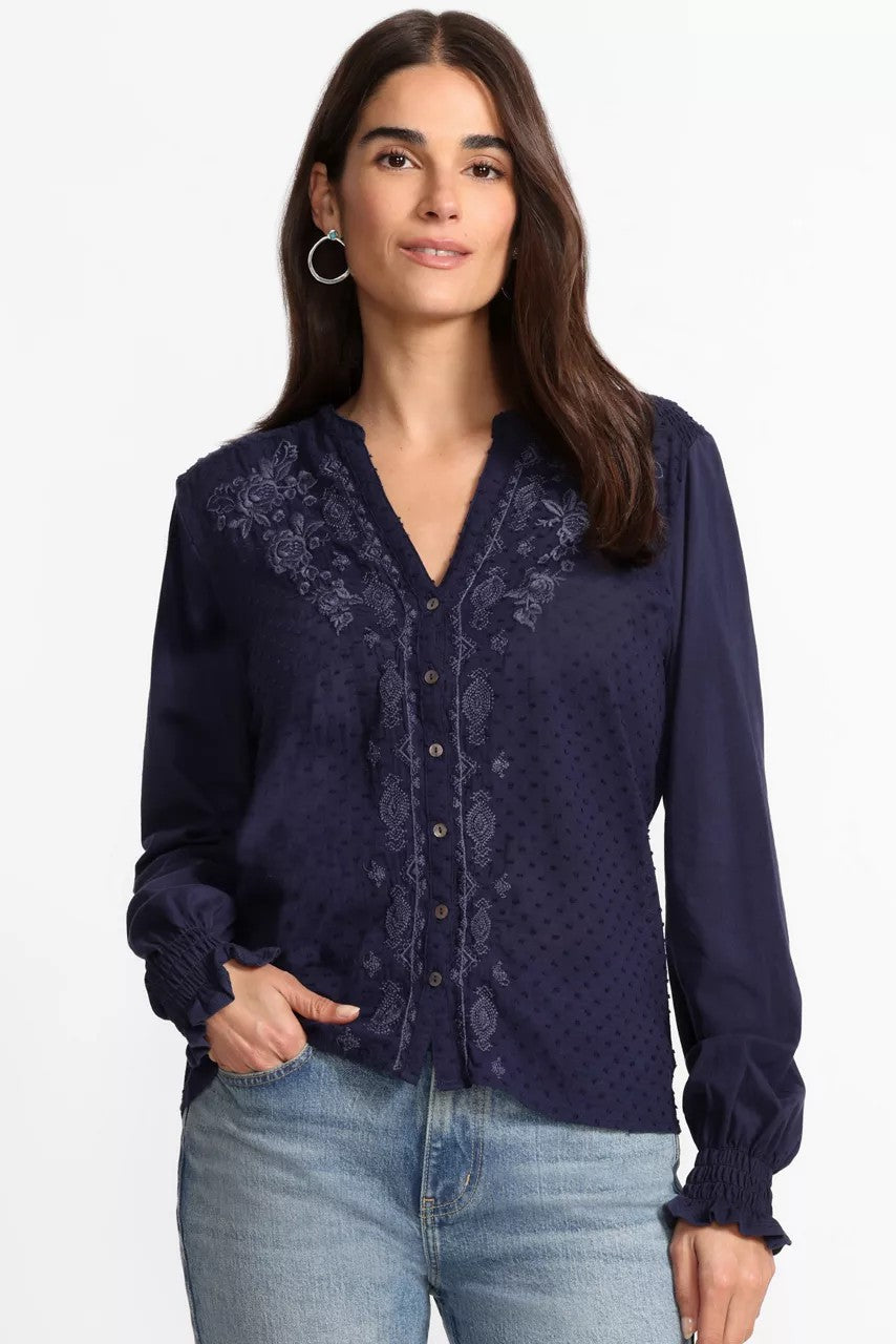 Johnny Was MIXED MEDIA HI LO SHIRT