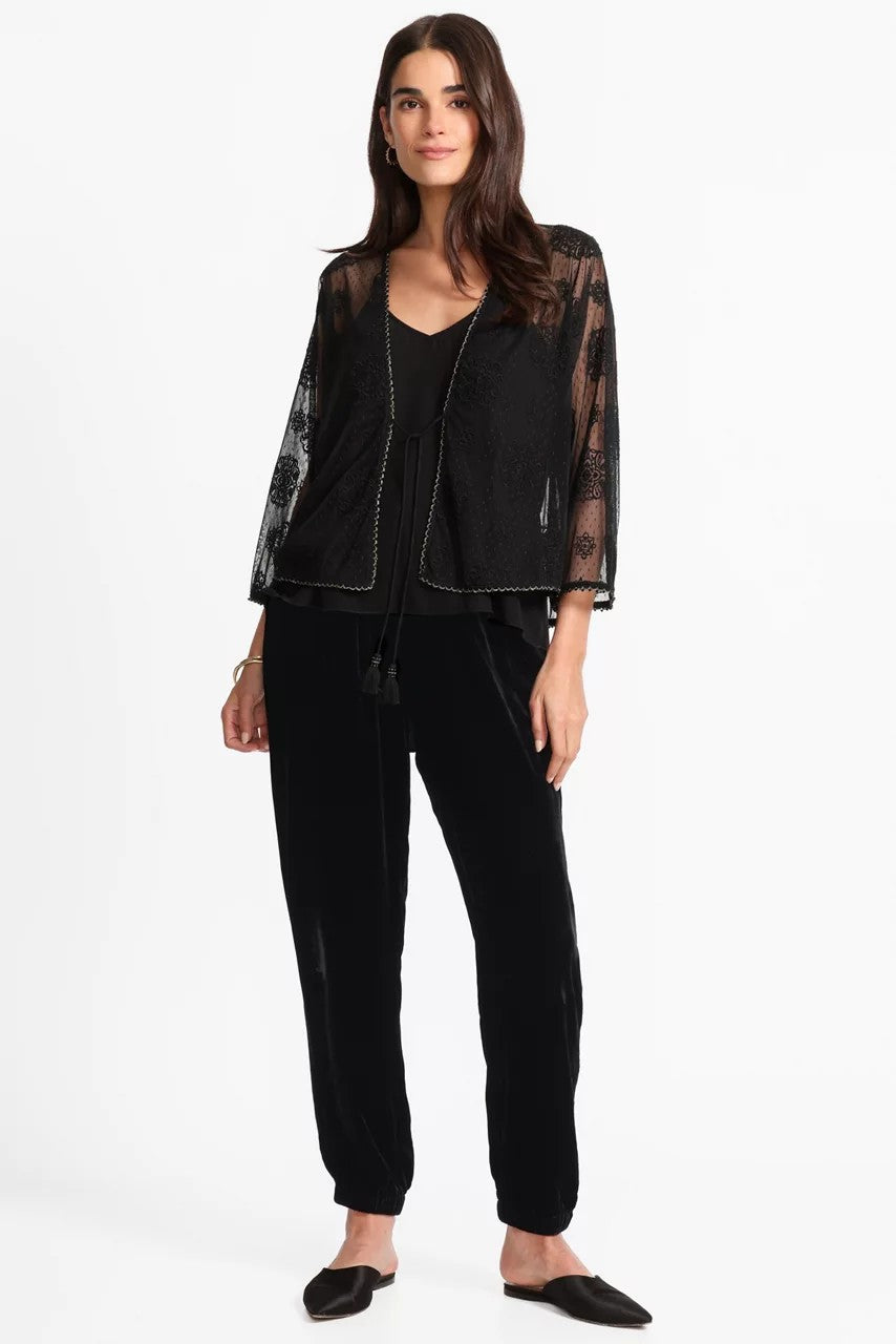 Johnny Was MERTINA EMBROIDERED MESH BOLERO