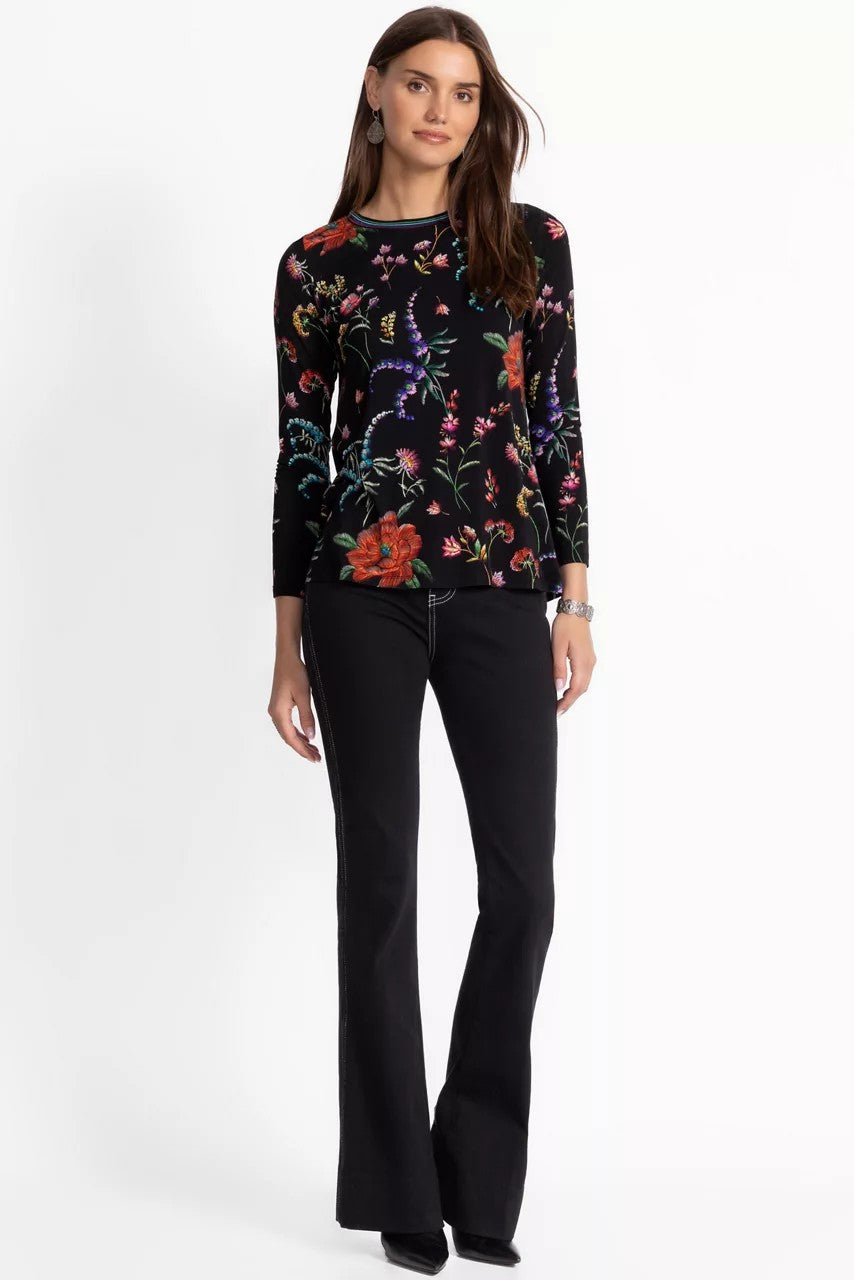 Johnny Was The Janie Favorite Long Sleeve Crew Neck Swing Tee
