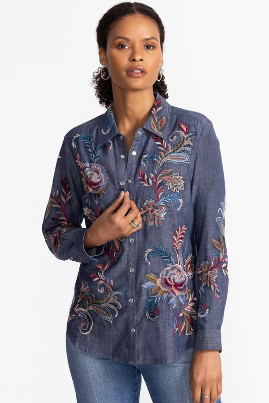 Johnny Was ZIPPER BACK SHIRT