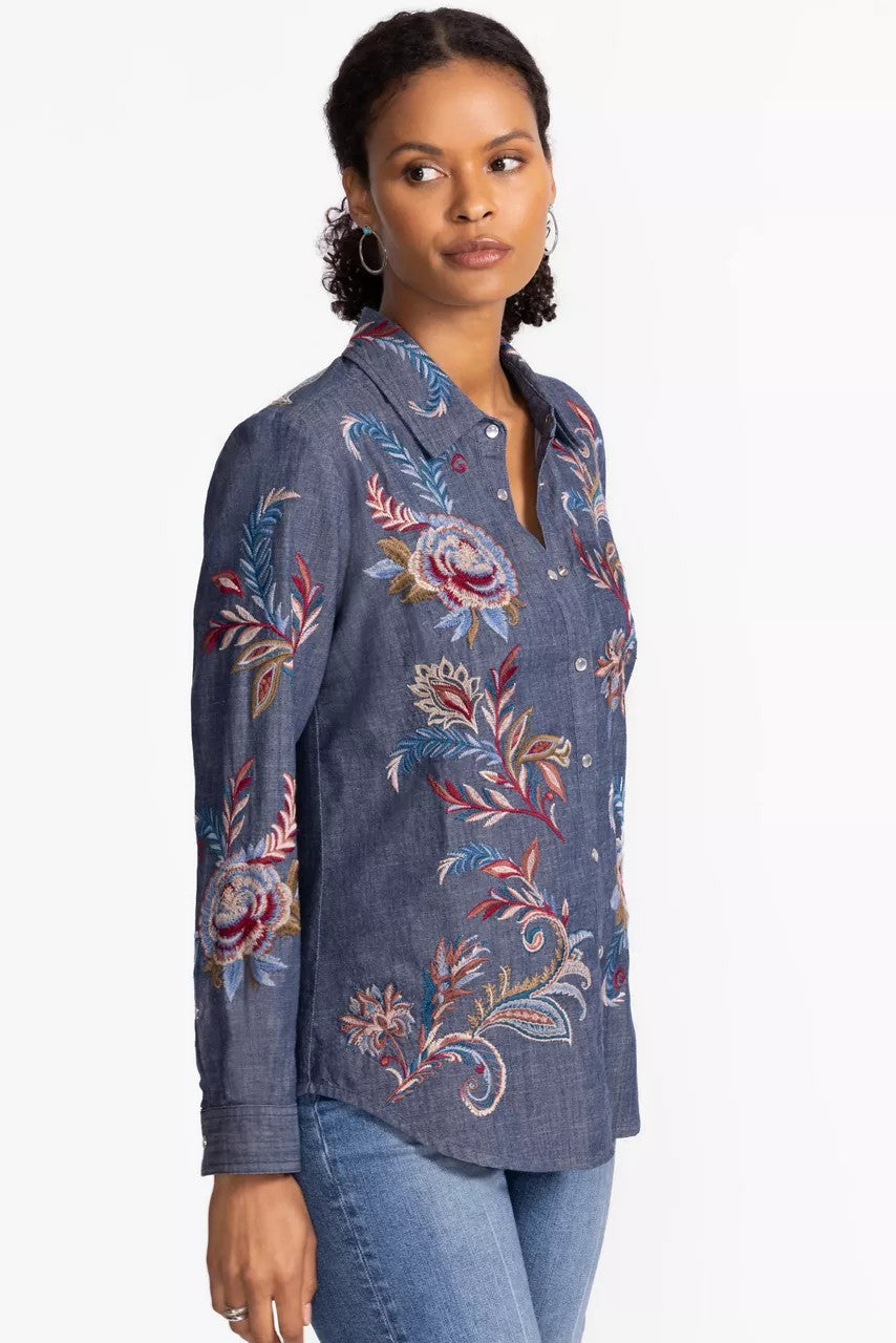 Johnny Was ZIPPER BACK SHIRT