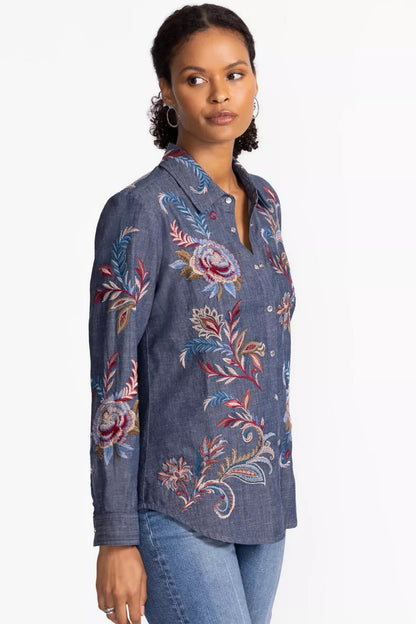 Johnny Was ZIPPER BACK SHIRT